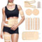 6 Stück Castor Oil Pack,Einstellbar Castor Oil Wrap,Bio-Castor Oil Pack Wrap,Wiederverwendbares Rizinusöl Bauchwickel,Geeignet für Taille,Oberschenkel,Schultern und Rücken (Ölfrei)