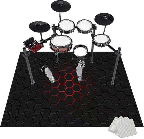 Alfombra de Tambor Insonorizada, Alfombras Acusticas, 120 x 80 cm Alfombra para Bateria Electronica, Alfombrillas Antivibracion Bateria, Alfombras Rectangulares Antideslizantes para Bombo Caja