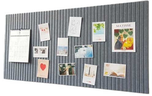 LUPATDY Filz Pinnwand 60x40 cm, Selbstklebend Wandpaneele Grau | 0,9 cm Dicke Filz - Anschlagtafeln, Wandpaneele Wanddeko und Memoboard für Büro, Homeoffice, mit 35 Pinnnadeln