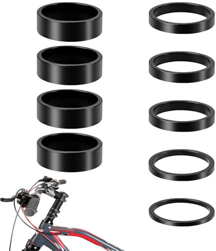 9 Stück Spacer Fahrrad Abstandshalter,Spacer 1 1/8 Zoll,Fahrrad Vorbau Spacer,Fahrrad Ahead Vorbau Spacer Lenker Klingel Aluspacer Distanzscheiben Headset,Fahrrad Ahead Vorbau Spacer Set 2/3/5/10mm
