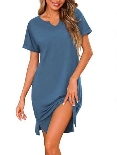 Jahetuul Nighties for Women Cotton Short Sleeve Women's Nightdresses