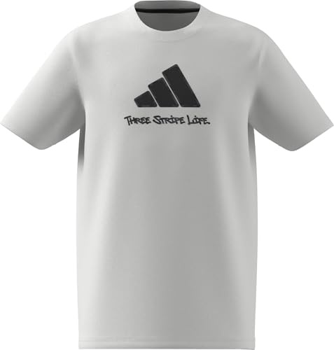 adidas Unisex Kids CAMO Graphic T-Shirt JUNIOR, White, 9-10 Years