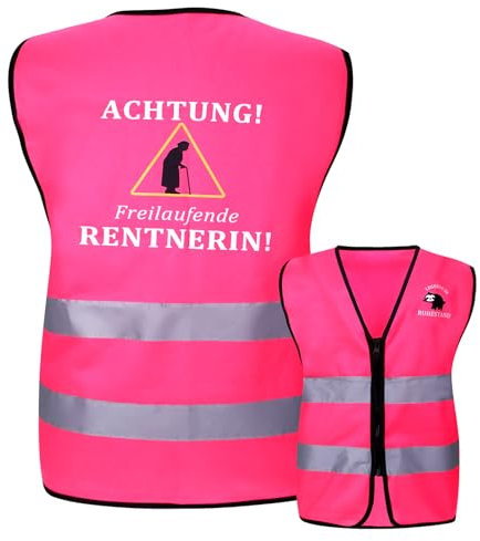 ROOMHUAWAY Renteneintritt Geschenk Frau - Warnweste, Ruhestand Geschenk, Lustige Geschenke für Frauen/Männer, Geschenke für Männer, Scherzartikel für Abschiedsgeschenk Kollegen