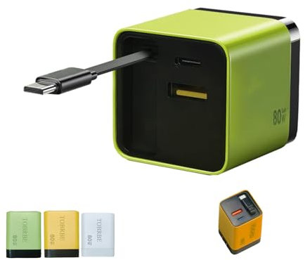 3 In 1 Gan Charger, Scalable 80w Max Fast Charger Module With Type-C Cable And 2 Usb Ports, Perfect For Travel Or Everyday Use Compatible With A Variety Of Smartphones and Tablets (C#3)