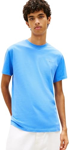 Tommy Jeans Herren T-Shirt Kurzarm Linear Chest Tee Slim Fit