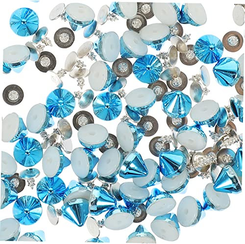 DIYEAH Remaches Punk Para Ropa y Accesorios 100 Piezas Azul Brillante Tachuelas Punta Plástica Bricolaje Moda Alternativa Decoración Personalizada Manualidades