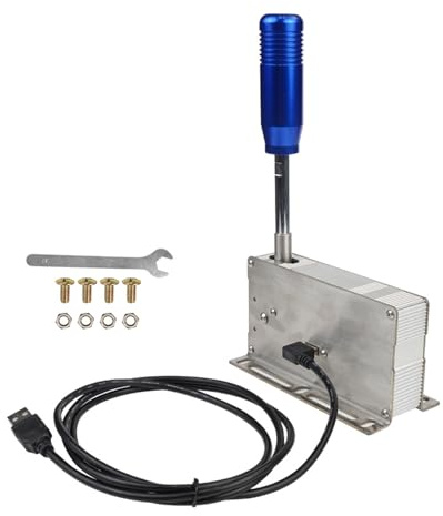 Yjcnelcr Ergonomic USB Racing Shifter Handbrake For PC Game Aluminum Sequential Gear Controller Realistic Gaming USB Sequential Shifter For Racing Game