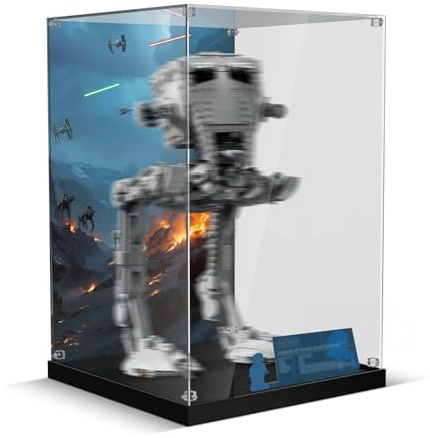 Acryl-Vitrine für Lego at-ST Walker 75417，Transparente Acryl-Vitrine mit klarem Hintergrund, staubdichte Vitrine Kompatibel mit Lego-Bauklötzen Modell (nur Box, Keine Modelle)