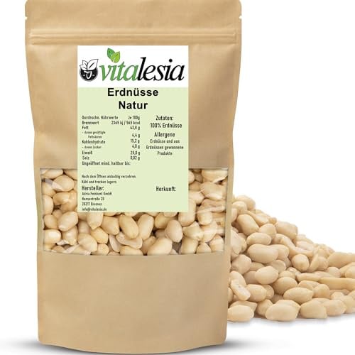 Vitalesia Erdnüsse naturbelassen 2,5kg blanchiert ungesalzen ungeröstet
