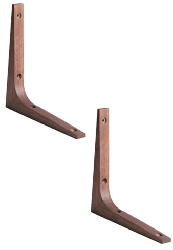 ELAYARD 2 Stück Teiliges Holzregal Träger Stabile Wandhalterungen aus Massivem Holz Robuste Regalwinkel für Wohnzimmer Küche Bad Vielseitige Eckstützen mit Starker Tragkraft