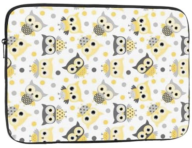 GSGCSBYMLG Laptoptasche mit Tiermotiv, Cartoon-Eulen, niedlich, bedruckt, Computer-Schutztasche
