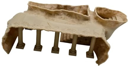 Fenteer Aquarium Underground Roman Column Cave Fish Hideout,Creative,Sturdy,Aquarium Decoration Fish Tank Accessories for Shrimp, L Yellow