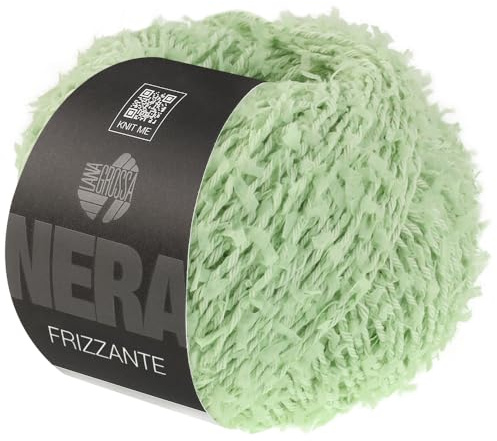 LANA GROSSA Frizzante | Locker gedrehtes Baumwollgarn mit luftigen, kurzen Papierfransen-Effekt | Handstrickgarn aus 54% Baumwolle & 46% Polyamid | 50g Wolle zum Stricken & Häkeln | 105m FB 9