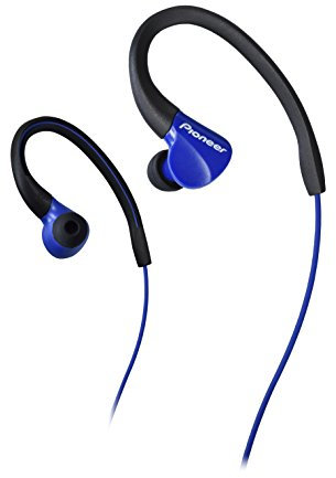 Pioneer E3 In-Ear Sport Headphones (IPX2 Splashproof, Over-the-Ear Design Earphones, Straight Cable (1.2m) with 3.5mm jack plug, ideal for running and fitness), Blue