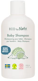 Eco by Naty, Baby Shampoo, Ökologische pflanzliche Inhaltsstoffe mit 0% Parfüm, Hypoallergen und dermatologisch getestet, 200 ml Flasche