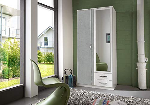 Wimex Kleiderschrank/ Drehtürenschrank Duo, 2 Türen, 2 Schubladem, (B/H/T) 90 x 198 x 58 cm, Weiß/ Lichtgrau