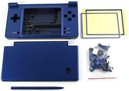 Komplettes Gehäuse, Gehäuse, Bildschirmlinse mit Tasten, Ersatz für Nintendo DSi NDSi Spielekonsole (dunkelblau)