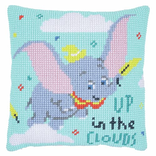 Vervaco Cross Stitch Cushion Kit Disney Dumbo Up in Clouds
