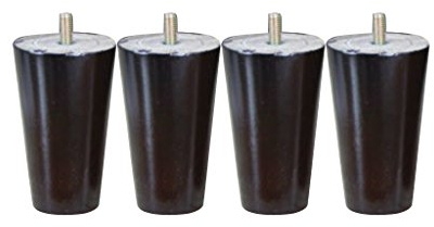 HomeDecTime 4er Set Möbelfüße Holz Sockelfüße Sofafüße Schrankfüße Holzfüße für Tisch Sofa Möbel - Schwarz, 4 * 6 * 10cm