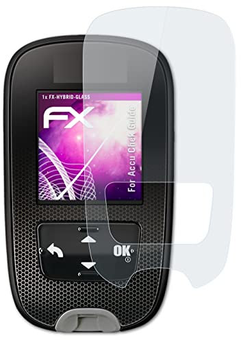 atFoliX Glasfolie kompatibel mit Accu Chek Guide Panzerfolie, 9H Hybrid-Glass FX Schutzpanzer Folie