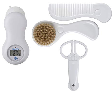 Rotho Babydesign Pflege-Geschenkset 4 tlg. - Pflege-Geschenkset - Babygeschenkset - Babyset - Babypflegeset - Babyschere - Babykamm - weiss