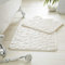 GC GAVENO CAVAILIA Premium 2 Piece Pebble Bath Mat Non Slip Pedestal Set, Extra Absorbent 100% Memory Foam Bathroom Toilet Rug, Regular (50x80, 50x40 cm), Cream, Ivory