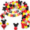 156 Maus Luftballons Girlande Bogen Kit Schwarz Rot Weiß Gelb/Happy Birthday Banner Girlande Bogen und Ballon Maus Mouse Geburtstagsdeko Thema Party Geburtstag Dekoration