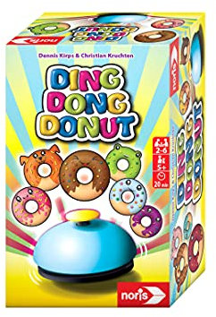 Noris 606061904 Ding Dong Donut - Das schnelle Kartenspiel für Kinder ab 5 Jahren, Auf die Donuts – fertig – los! Kinderspiel für 2 bis 6 Spieler
