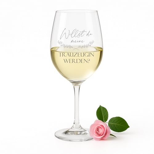 Weinglas Leonardo - Willst du meine Trauzeugin werden? - Geschenkidee Trauzeugin Frage Hochzeit beste Freundin