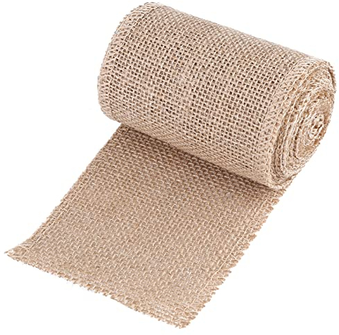Tyenaza Jute Tischläufer Leinenstoff Juteband natur leinenstoff juteband breit Jute Hessischer Stoff für die Herstellung von Weihnachtsfeier Ornamenten 3Typen (10cm)