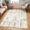 Livabliss Lubbock Wohnzimmer Teppich Modern - Abstrakt Design in Marmor Optik für Wohnzimmer, Esszimmer, Schlafzimmer 152x213 cm - Weicher Kurzflor in Elfenbein und Grau