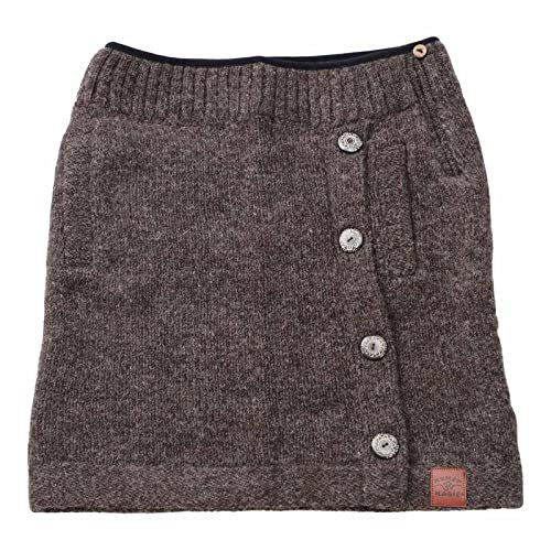 Strickrock kurzer Rock mit klassischem Muster Wolle gefüttert Boho, Größe:L/XL, Farbe:Braun