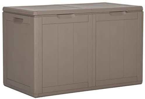 vidaXL Garten Aufbewahrungsbox Kissenbox Auflagenbox Gartenbox Gartentruhe Kissentruhe Gerätetruhe Kiste Box Mehrzwecktruhe 180L Braun PP Rattan