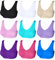 3 6 9 Pack Comfort Bra Women Girls Crop Top Seamless Sleep Yoga Bralette Stretch Bras Sports Vest Wireless Post Surgery Bra, 1 Group 9 Colours, 3XL