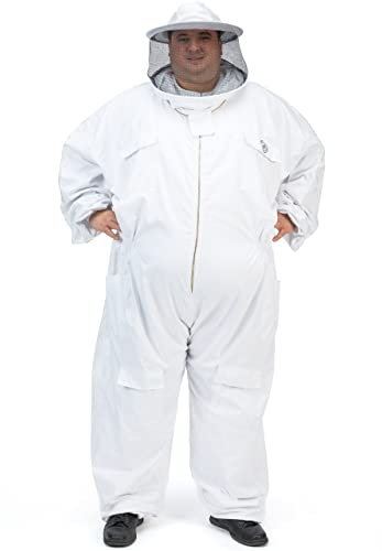 Humble Bee Übergröße 410 Polycotton-Imkeranzug mit Rundschleier, Anti-Blitz weiß