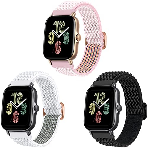 Songsier Correa compatible con Galaxy Watch Active/Active 2 de 40 mm/44 mm, ajustable, trenzada, elástica, de nailon para Gear Sport, S2 Classic, Garmin Vivo Active 3, Watch 3 de 41 mm