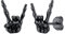 SILVERCUTE Clous d'Oreilles Crâne Paume de la Main Noir en Argent 925 pour Homme Rock Geste Studs