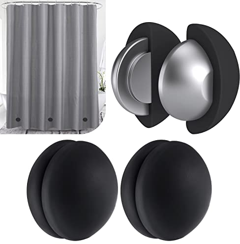 ROLIZOE Pesi per Tenda da Doccia, in Silicone Resistente, non Arrugginiscono o Cadono, Impediscono che la Tenda da Doccia Soffia All'aperto (3 paia (6 pezzi), nero)