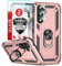 LeYi per Cover Samsung Galaxy A54 5G Custodia con Vetro Temperato[2 Pack]+Pellicola Fotocamera[2 Pack], Grado Militare 360° Magnetica Anello Supporto TPU Bumper Silicone Custodie Rosa