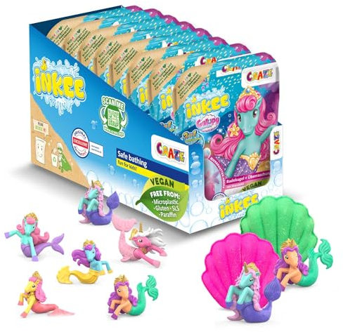 INKEE - Surprise Bath Bomb Galupy Mermaid komplettes Thekendisplay mit 8 Badebomben