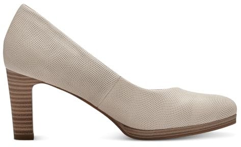 Tamaris Damen Klassische Pumps, Frauen Absatzschuhe,Ausgehschuhe,Abendschuhe,Court Shoes,stöckelschuhe,Businessschuhe,Ivory Struct.,36 EU