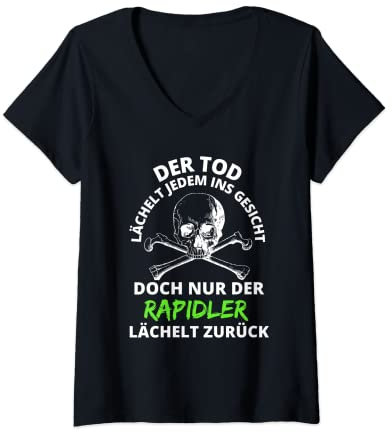 Damen Dialekt Spült / Rapid spült / Fußball rapid / Dialekt oida T-Shirt mit V-Ausschnitt