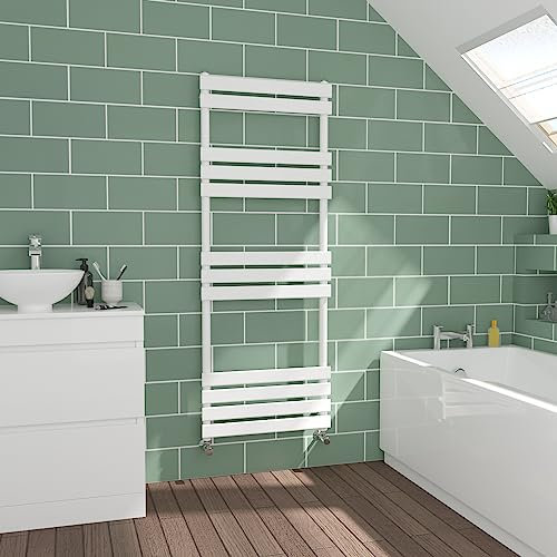 Warmehaus Flat Panel White Towel Radiator Bathroom Heated Towel Rail 1600x600mm