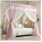 Betthimmel mit 4 Eckpfosten, einfach zu installierendes Doppel-Etagenbett, Moskitonetz, Schlafzimmerdekoration für Mädchen und Jungen (Color : Pink, Size : 180X220cm/71X87inch)