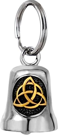 CUSTOMprivé Guardian bell Viking clochette porte-Bonheur moto Biker Le Triquetra celtique germanique porte clef. Livré dans son étui velours cadeau