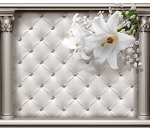 murando - Fototapete Vlies Dekoration Blumen Lilien, 500x350 cm, Wohnzimmer | Full HD Druck, 3D-Effekt, lichtbeständige Farben, ideal fürs Wohn- oder Schlafzimmer, schnelle Montage, lichtbeständig, edel