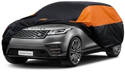 GUNHYI SUV Car Cover Waterproof Breathable, Outdoor Car Cover Rain Dust Sun UV Protection Universal fit Land Rover Discovery, BMW X5, Audi Q7/Q8, Volvo XC90, etc. Fit SUV/4x4 (485 To 510cm)