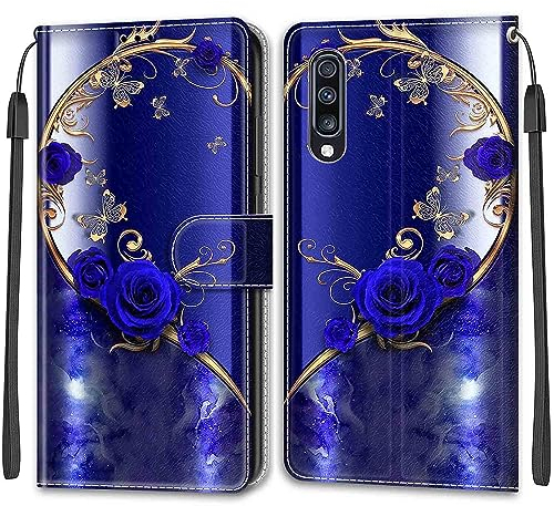 Handyhülle für Samsung Galaxy A70 Hülle, Hülle Samsung Galaxy A70 Flip Stoßfeste Klapphülle, Premium Kunstleder Brieftasche Schutzhülle für Samsung A70
