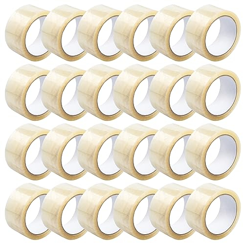eurofolin Paket-Klebeband transparent leise 24 Rollen, 50mm x 66m, Klebeband leise abrollend, Extra starkes Packband, Universalklebeband transparent leise, Kleberolle für Umzugs-Karton