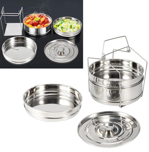 Stainless Steel Steamer, Steam Cookware, Stackable 3 Tier Steamer Food Set, Cooking Food Pressure Cooker Accessories